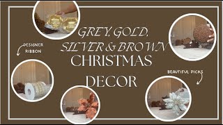 GREY GOLD SILVER amp BROWN CHRISTMAS DECOR HAUL [upl. by Cherilynn]