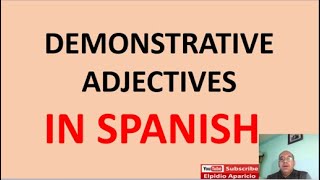 demonstrative adjectives in spanish este amp esta [upl. by Floss389]