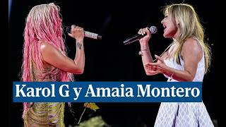 Amaia Montero reaparece tras dos años fuera de los escenarios y canta Rosas junto a Karol G [upl. by Hernardo426]