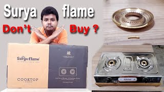 Surya Flame Ultimate Gas Stove Unboxing and Review Gas Chulha Stainless Steel LPG Cooktop 21082020 [upl. by Bobbye]