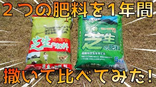 【芝生】肥料の比較バロネスとホームセンターの肥料を一年間撒き続けた結果 [upl. by Grady]