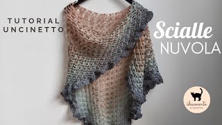 SCIALLE NUVOLA  Tutorial uncinetto con schema [upl. by Lajib]