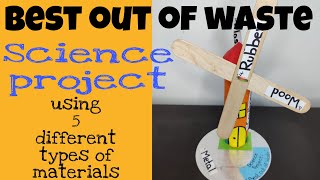 Best from waste l Science project l Project with 5 types of materials l Moving windmill [upl. by Ariec268]