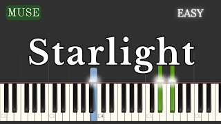 Starlight  Muse Easy Piano Tutorial  Sheet Music  MIDI file [upl. by Laurence]