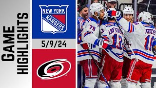 New York Rangers vs Carolina Hurricanes  Game 3 Highlights  5924 [upl. by Leahcimrej283]