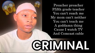 FIRST TIME REACTING TO EMINEM  quotCriminalquot [upl. by Rehctaht]