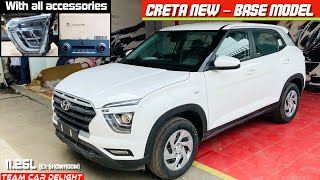 Creta Base Model 2022 New Model  Walkaround Review with On Road Price  Hyundai Creta 2022 [upl. by Adnilak]