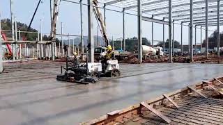 Laser screed floor levelling machine slab on steel mesh [upl. by Spear117]