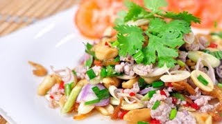 Thai Food Spicy Lemongrass Salad Yum Ta Krai [upl. by Ahsyt546]