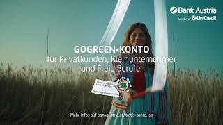 TVWerbung 2022  100 Jahre gratis GoGreenKonto und GoGreenBusinesskonto  Bank Austria [upl. by Ahseinek9]