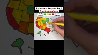 States Most Prepared For A Zombie Apocalypse 🇺🇸 usa unitedstates map geography states [upl. by Eillehs281]