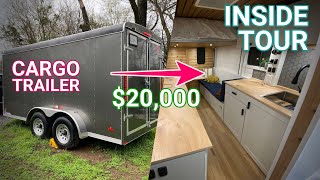 The Ultimate Cargo Trailer Conversion  Sleek Modern and Functional 7x12 [upl. by Ayekehs]