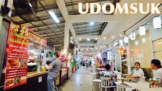 🇹🇭4K｜Udomsuk Walk KhumYim market ตลาดคุณยิ้ม  อุดมสุข｜Bangkok [upl. by Zonda]