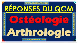 Réponse du QCM Ostéologie Arthrologie [upl. by Enamart]