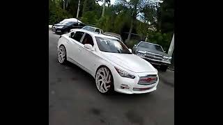 White Infiniti Q50 on 26s Forgiatos Ridin Off [upl. by Takara363]