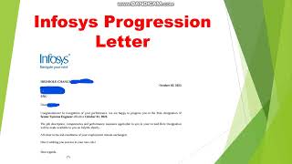 Infosys Senior System Engineer Permanent job role Progression letter Role Change Letter [upl. by Ilahtan]