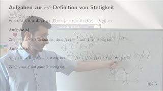 Epsilon Delta Stetigkeit  zwei Aufgaben Lösungen Analysis [upl. by Ecallaw]