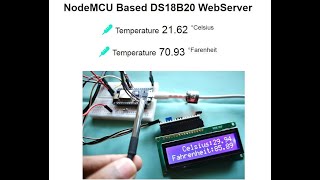 NodeMCU Based DS18B20 Temperature Web server [upl. by Nesrac325]