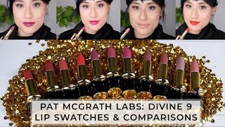 Pat McGrath The Divine 9 MatteTrance Lipsticks  Swatches amp Comparisons [upl. by Meesan]