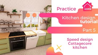 Cottagecore kitchen Room Planner Practice speed design  custom kitchen part 5 [upl. by Las546]