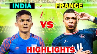 France vs India Football Match 2023  Mbappe vs Sunil  Gameplay Highlights [upl. by Lasyrc]