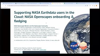 Supporting NASA Earthdata users in the Cloud NASA Openscapes onboarding and “fledging” [upl. by Nannah]