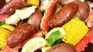 Seafood Boil Crab Sausage Shrimp amp Potatoes Oh My  Cooking With Carolyn [upl. by Aneles]