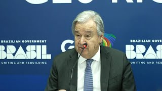 COP29 success requires G20 leadership UN chief  AFP [upl. by Sezen]