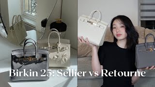 HERMES BIRKIN 25 COMPARISON Sellier vs Retourne [upl. by Marina]