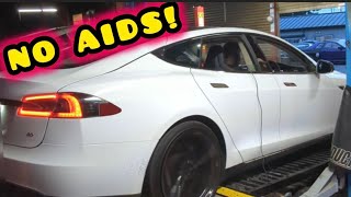 Tesla Model S AIDS Disabled Dyno Japan RHD Pinku Style tesla teslamodels [upl. by Nolla838]