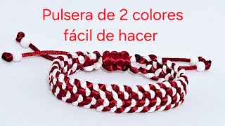 Tutorial paso a paso para hacer pulsera de hilo ⭐ TUTORIAL FRIEDSHIP BRACELET Pulsera de 2 colores [upl. by Elwira506]