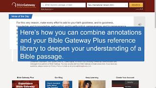 Bible Gateway Plus Tutorial [upl. by Golliner]