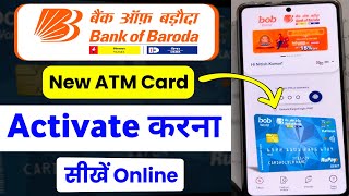 Bank Of Baroda New ATM Card Activate kaise kare  bob Debit Card Activation  bob World Se ATM Pin [upl. by Sari]