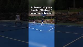 Legendary rally between Novak Djokovic and Dusan Vemic at quotThe Djokoquot game tennis [upl. by Leonor]