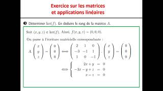 Exercice sur les matrices et les applications linéaires matrice de passage matrices semblables [upl. by Orips]