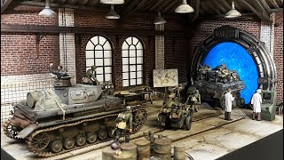 German World Invasion Diorama  WW2 ScienceFiction Time Portal scale 135 [upl. by Korb]