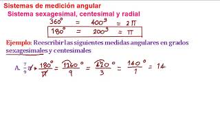 145 Sistema Sexagesimal centesimal y radial  Ejemplo 1 [upl. by Annairdua588]