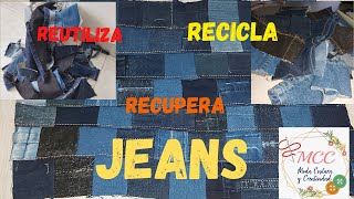 RECICLAR JEANS Unir retazos de tela DENIM [upl. by Vala]