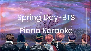 Spring Day Piano Karaoke With Lyrics EngKorRomanized [upl. by Formenti]