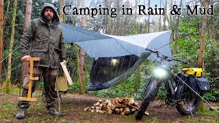 Rainy Solo Hammock Camp on an EBike [upl. by Kidd]