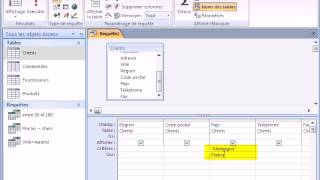 Access 2007  Créer une requête avec un double critère [upl. by Rossen]