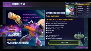 Transformers Earth Wars Mayhems Ultimate Challenge Reaching 10092 Points in The Lost Forge Game [upl. by Esmerolda205]