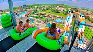 The Edge Dueling Water Coaster Ride at Soaky Mountain Water Park USA [upl. by Atirehc]