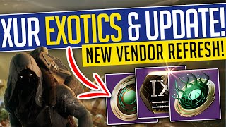 XUR NEW EXOTICS amp CATALYSTS Legendary Weapon amp Armor Inventory  Destiny 2 [upl. by Vanya]