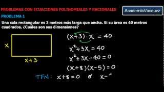 Problemas con Ecuaciones Polinomiales y Racionales Problema 1 [upl. by Ponzo]