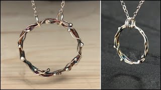 Making Silver Necklace  Metalsmithing amp Making Jewelry with Wire [upl. by Onitselec]