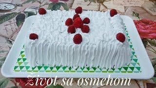 Brza Keks Torta Sa Jogurtom i Malinama Recept  Život sa osmehom [upl. by Ekram]