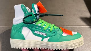 Off White Off Court 30 High Top White Green Shoes [upl. by Karolina]