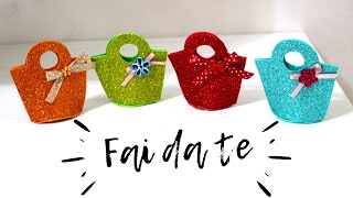 DIY  Tutorial fai da te borse realizzate con gomma eva Idee regalo Facile e veloce [upl. by Weitzman]