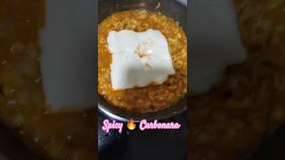 spicy carbonara ramen 🍜 cookingfood koreanramen carbonara [upl. by Atsuj]